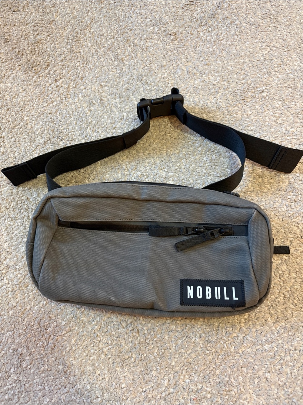 NOBULL Grey Crossbody Belt Bag with Black Strap